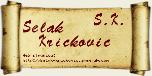 Selak Kričković vizit kartica